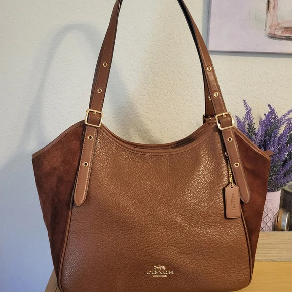 Coach Brown Leather Tote Bag - Picture 3 of 16